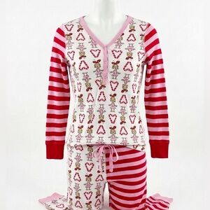 Hanna Andersson Red and Pink Striped Cindy Lou Who Pajama Set